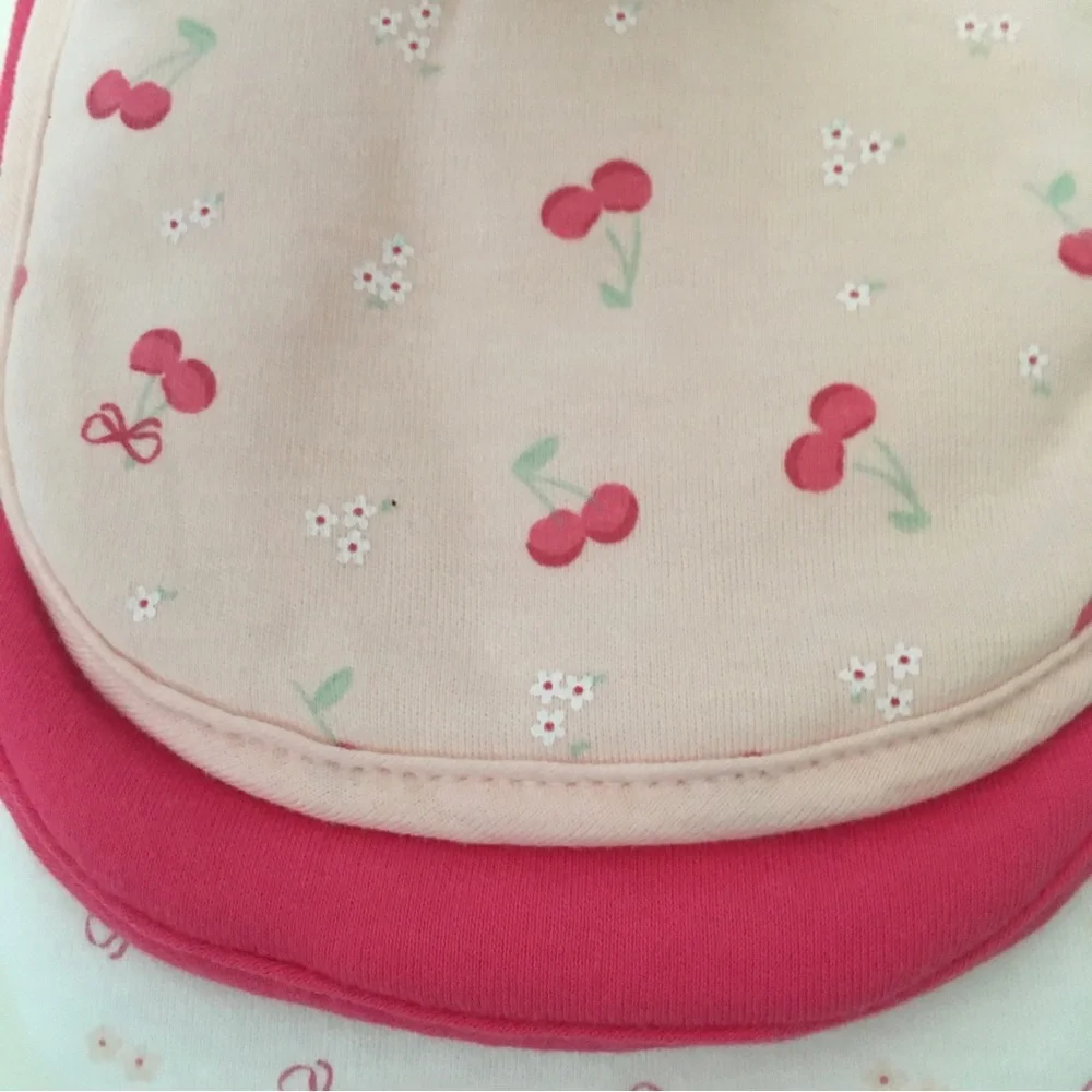 NEW Baby Burp Cloths Soft Absorbent 3 pack Cherry Print and More | DreamGro